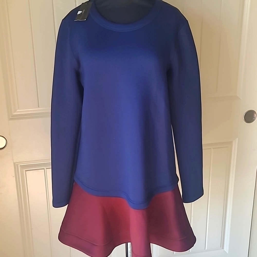 BCBGMaxazaria Dark Navy Colorblock Genesa Dress Maternity M
